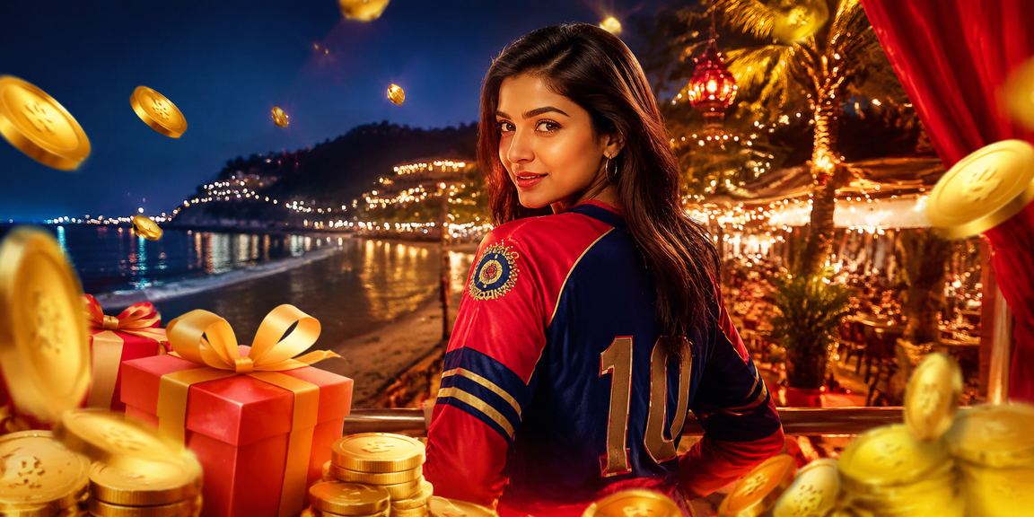 Indian cricket betting scene with red and gold colors